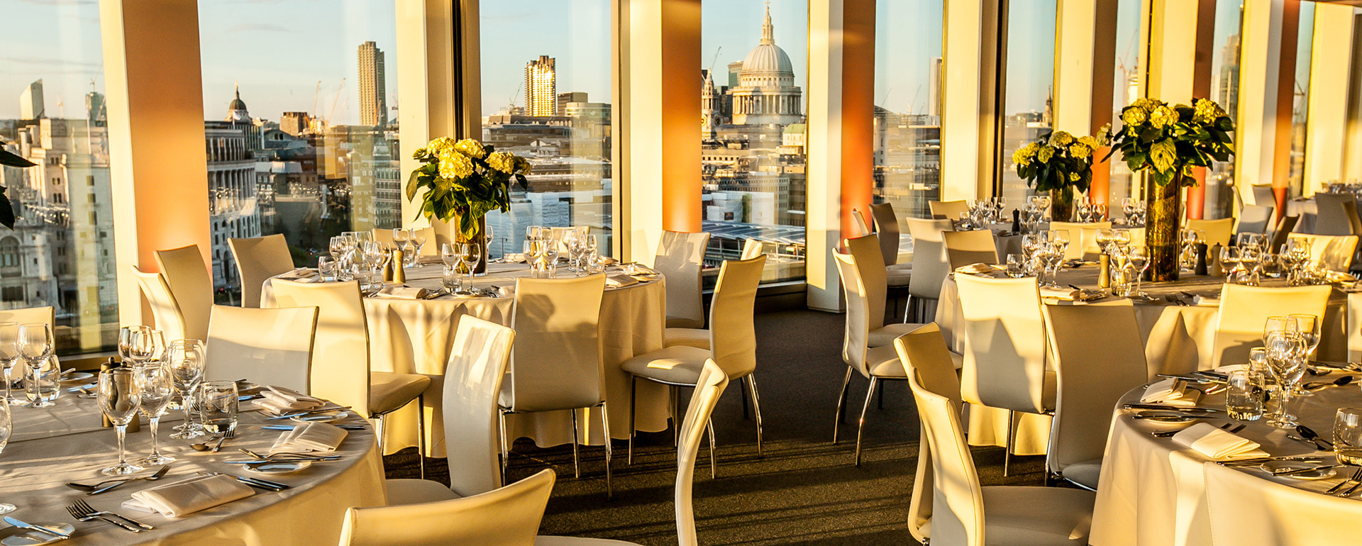 Dining tables with a view of St Pauls