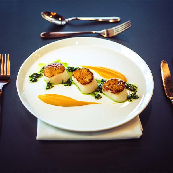 A plate of scallops
